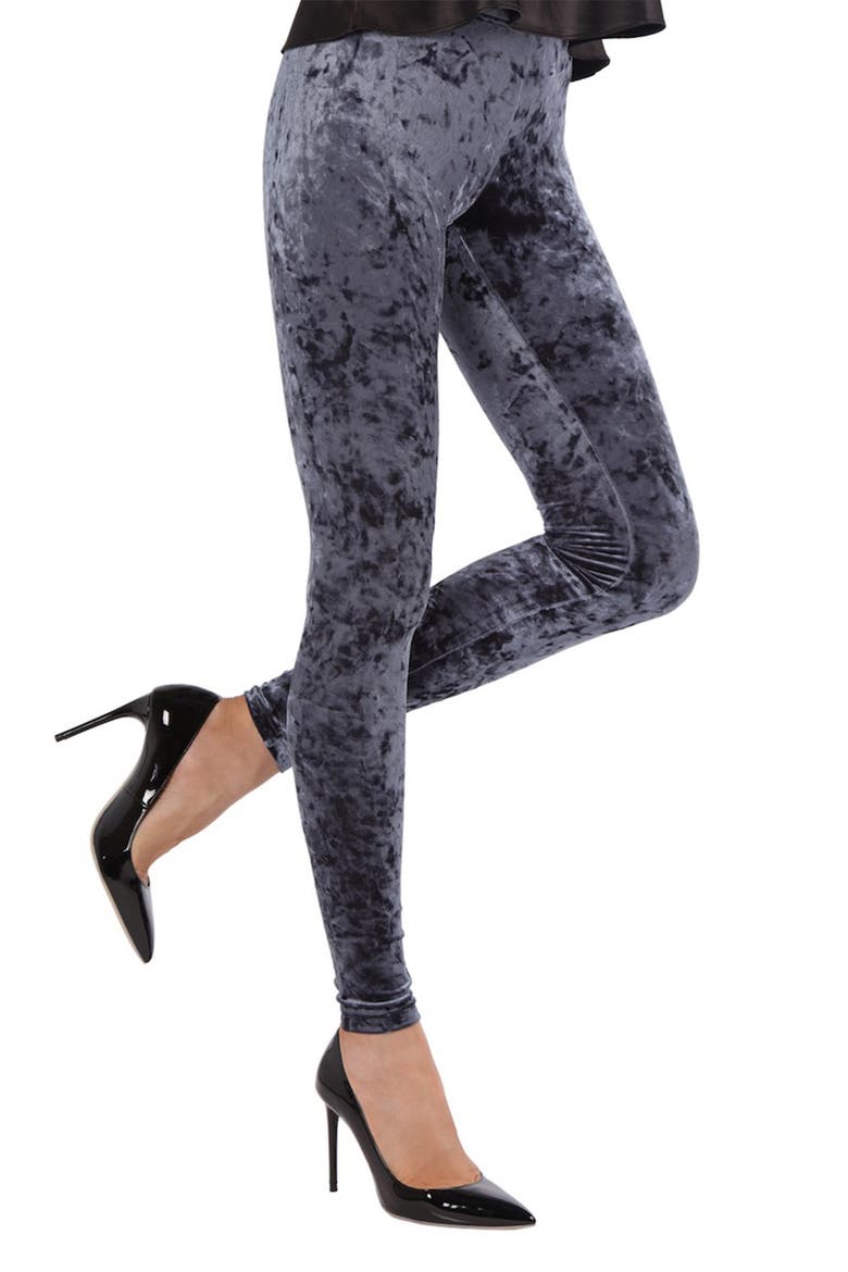 Crushed Velvet Leggings, Main, color, NAVY