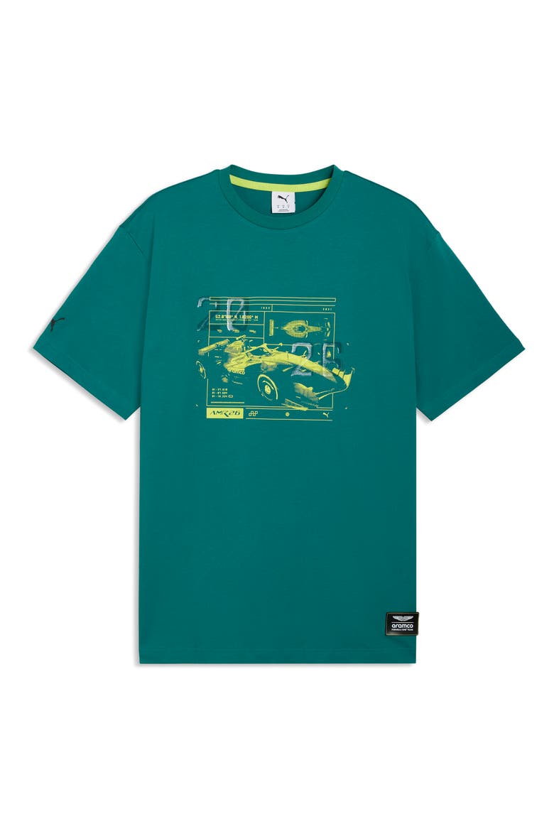 AMF1 Relaxed Fit Cotton Graphic T-Shirt, Main, color, GREEN LUX
