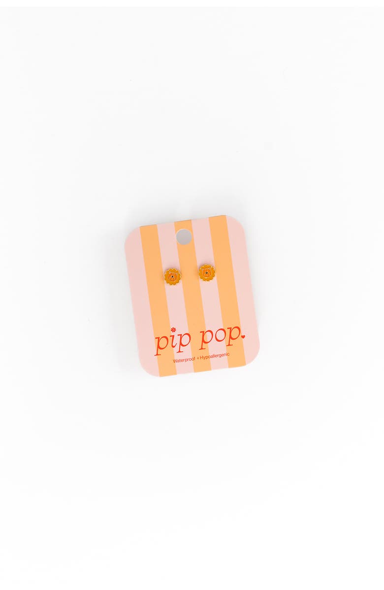 Pip Pop Lion Stud Earrings, Alternate, color, Orange