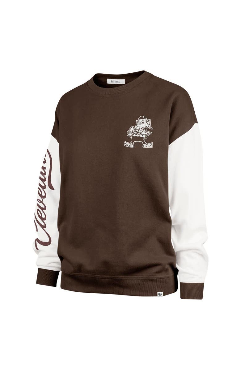 '47 Women's '47  Brown Cleveland Browns Double Header Rise Andie Pullover Sweatshirt, Alternate, color, Brown