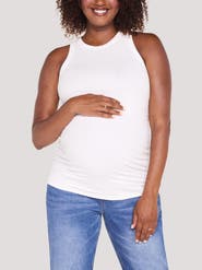 MOTHERHOOD MATERNITY Crew Neck Side Ruched Tank