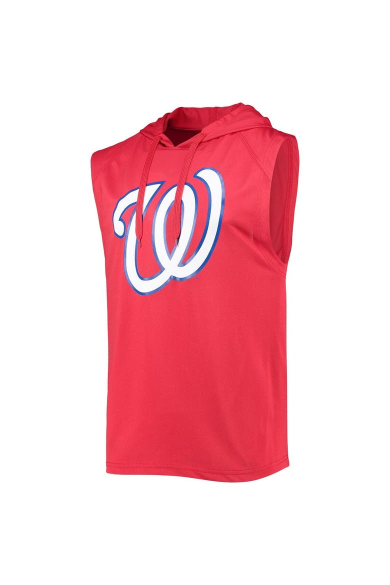 Men's Stitches Red Washington Nationals Sleeveless Pullover Hoodie, Alternate, color, Red