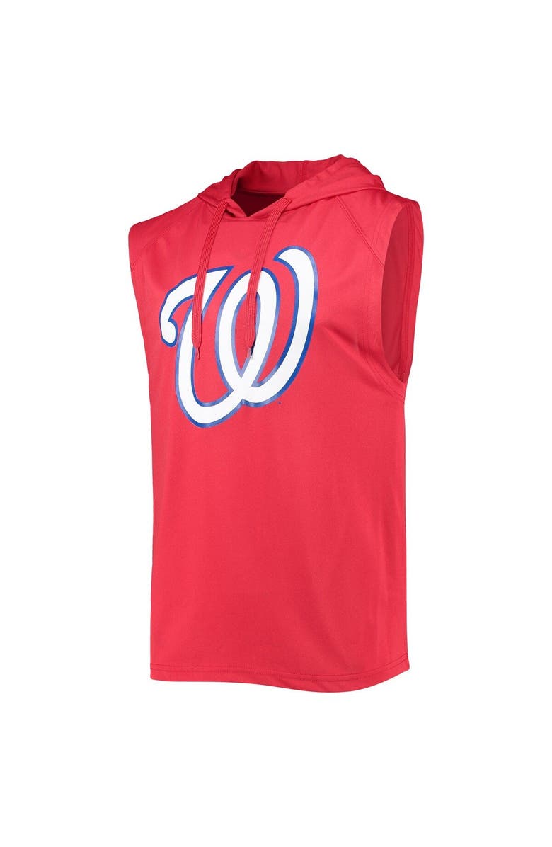 STITCHES Men's Stitches Red Washington Nationals Sleeveless Pullover Hoodie, Alternate, color,