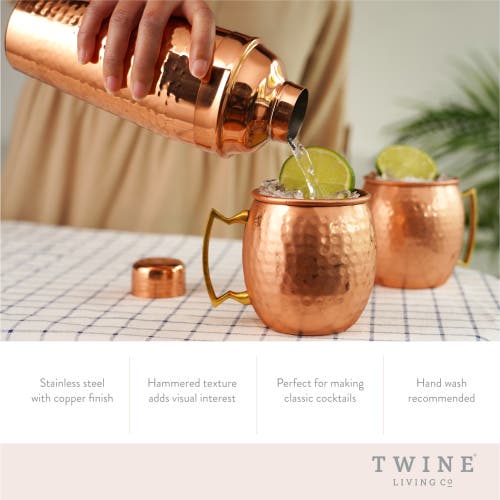 Twine Hammered Mule Mug And Cocktial Shaker In Copper