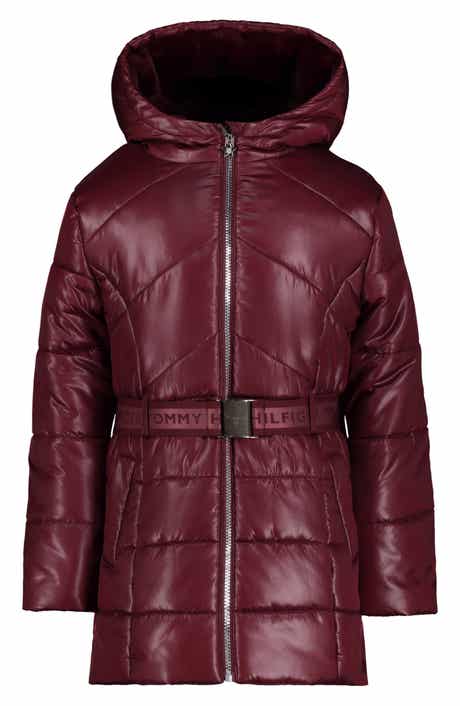 Tommy Hilfiger Kids' Logo Belted Waist Hooded Puffer Jacket