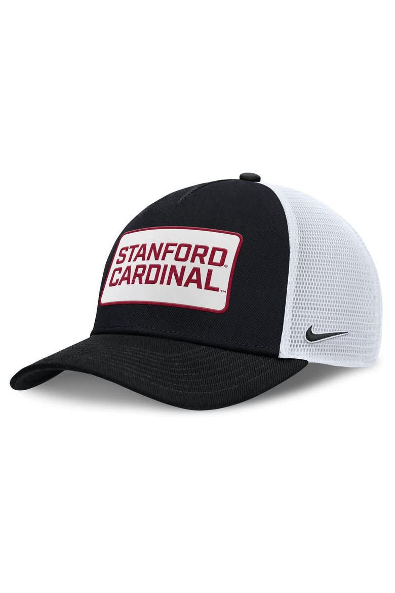 Men's Nike Black/White Stanford Cardinal 2025 On-Field Rise Patch Trucker Adjustable Hat, Main, color, Black