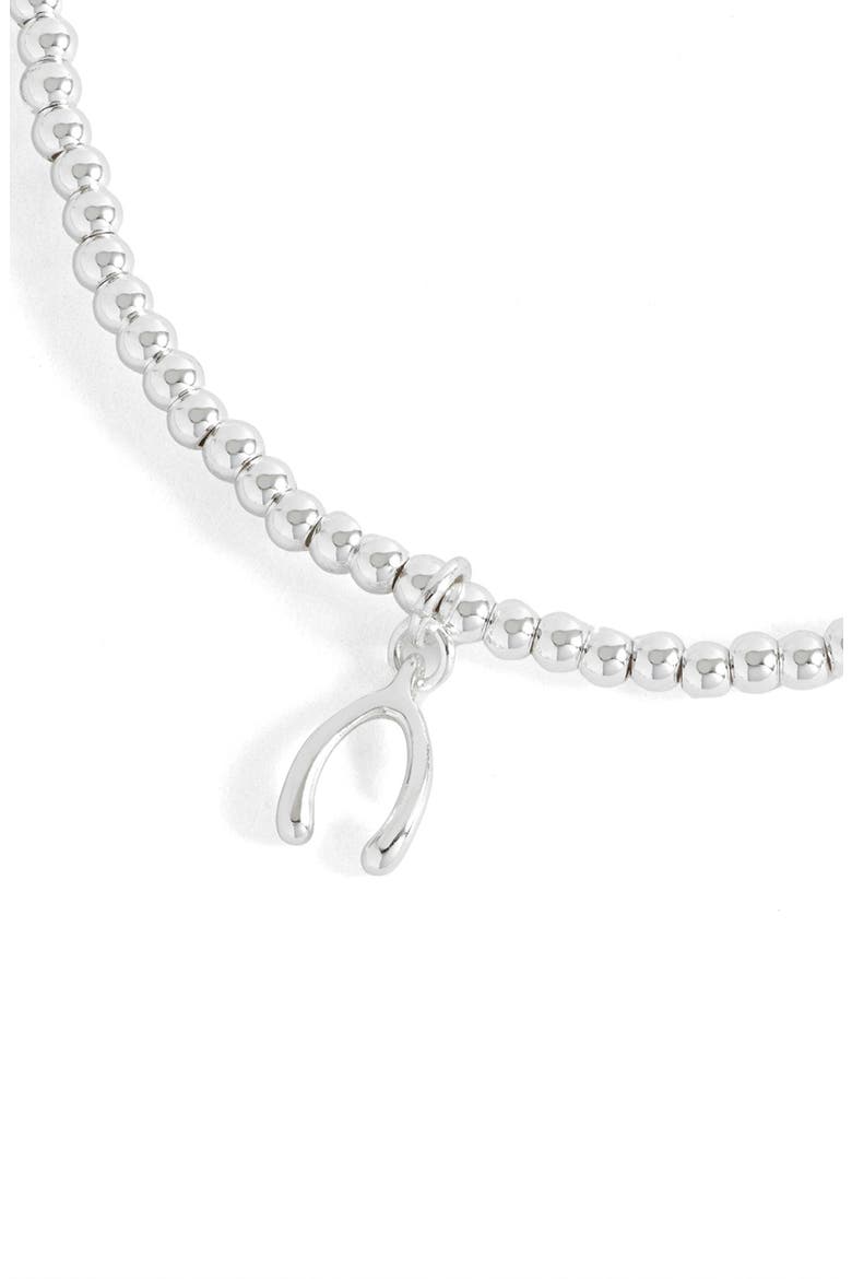 Wishbone Stretch Bracelet, Alternate, color, SILVER PLATED
