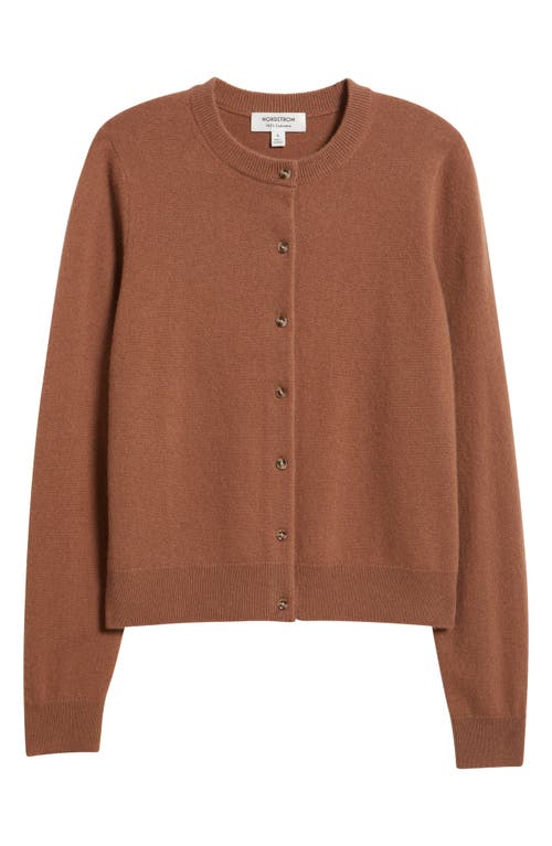 Nordstrom Cashmere Button-up Cardigan In Brown
