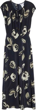 Max Mara Floral Print Silk Maxi Dress