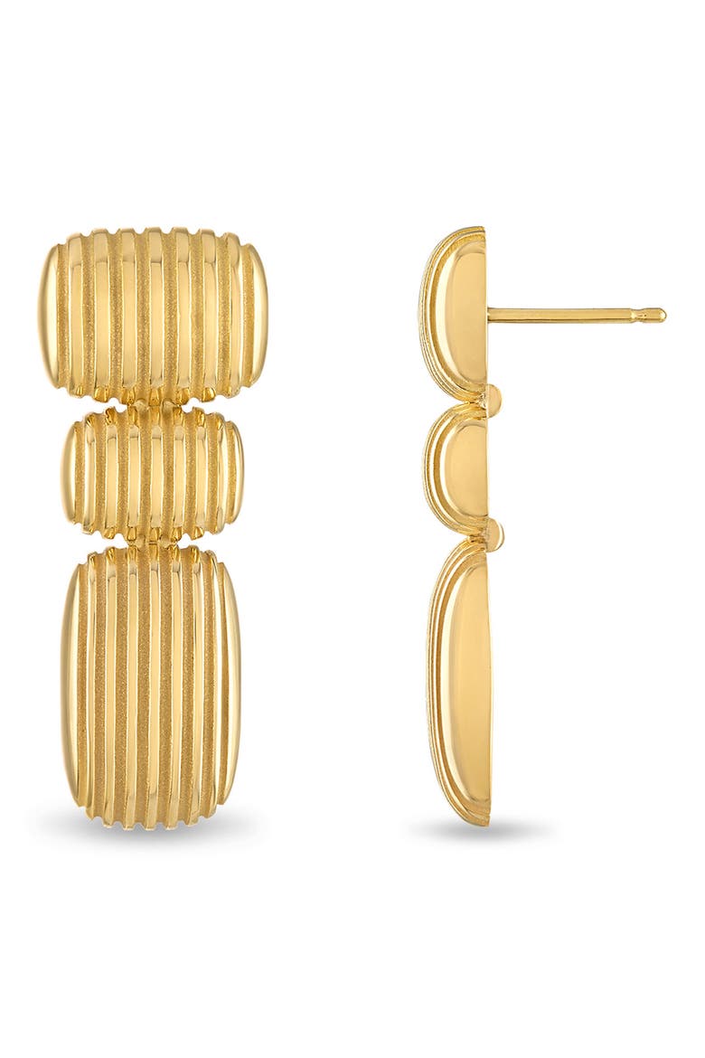 Isla Oblong Cushion Drop Earrings, Main, color, GOLD