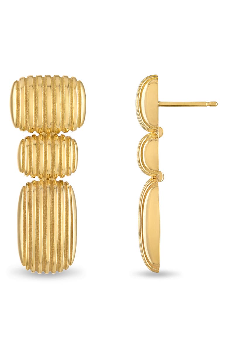 Pamela Zamore Isla Oblong Cushion Drop Earrings, Main, color, Gold