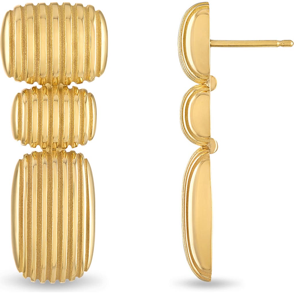 Pamela Zamore Isla Oblong Cushion Drop Earrings in Gold  product