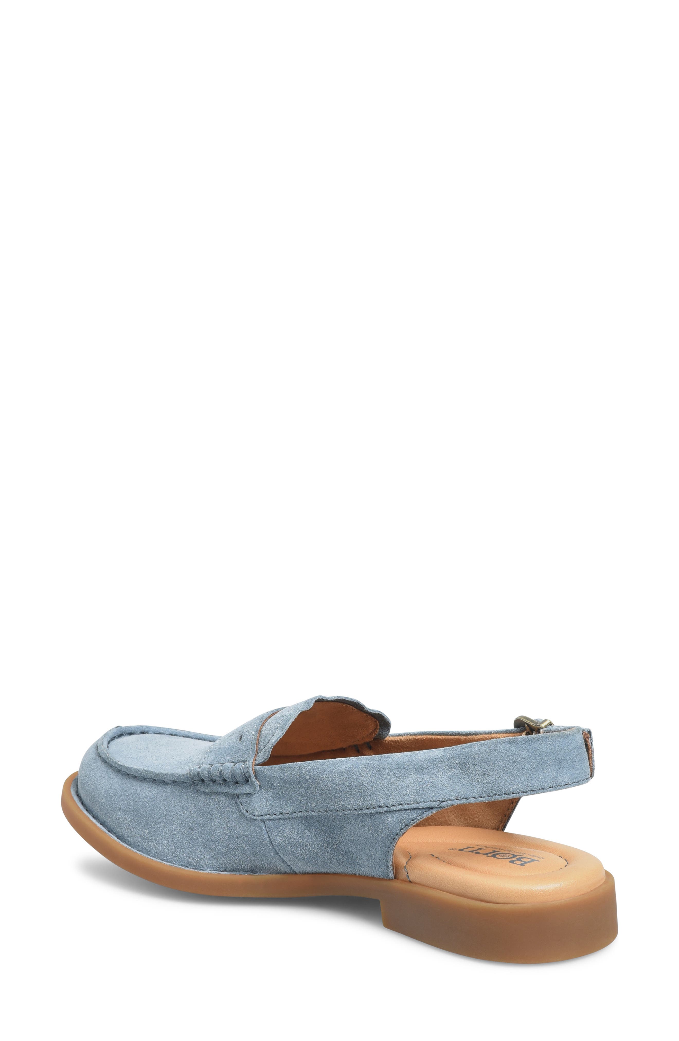 Marly Slingback Penny Loafer, Alternate, color, LIGHT BLUE SUEDE