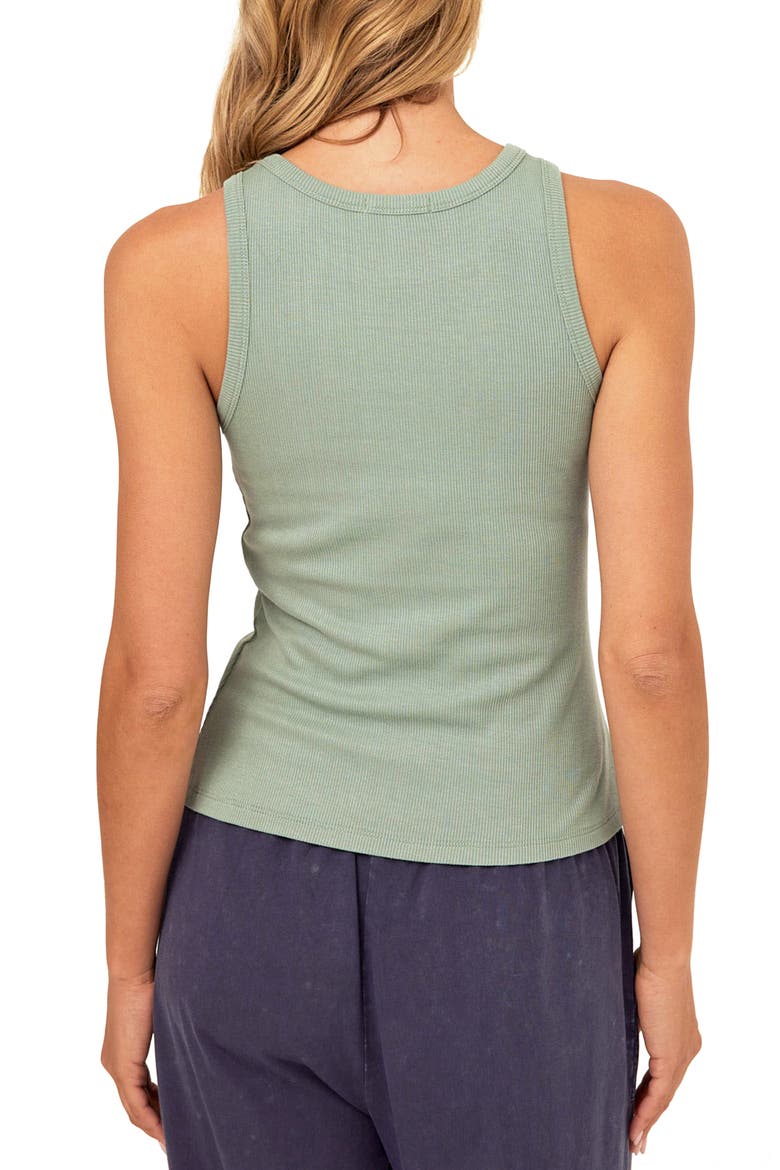 Bailey Feather Ribbed Tank, Alternate, color, WASABI