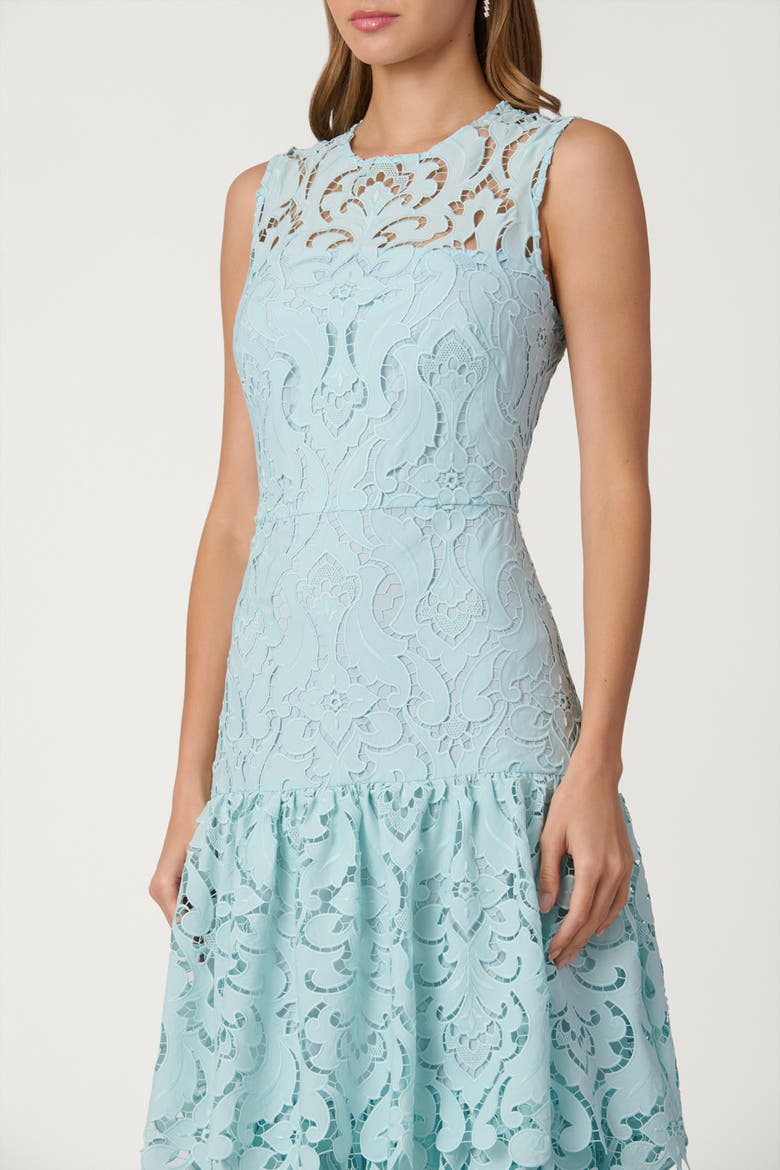 Midnight Mosaic Crepe de Chine Lace Mia Dress, Alternate, color, Sea Mist