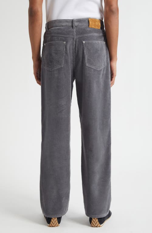 Bottega Veneta Matt Wide Leg Corduroy Pants In Gray