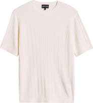 Emporio Armani Short Sleeve Cotton & Cashmere Rib Sweater