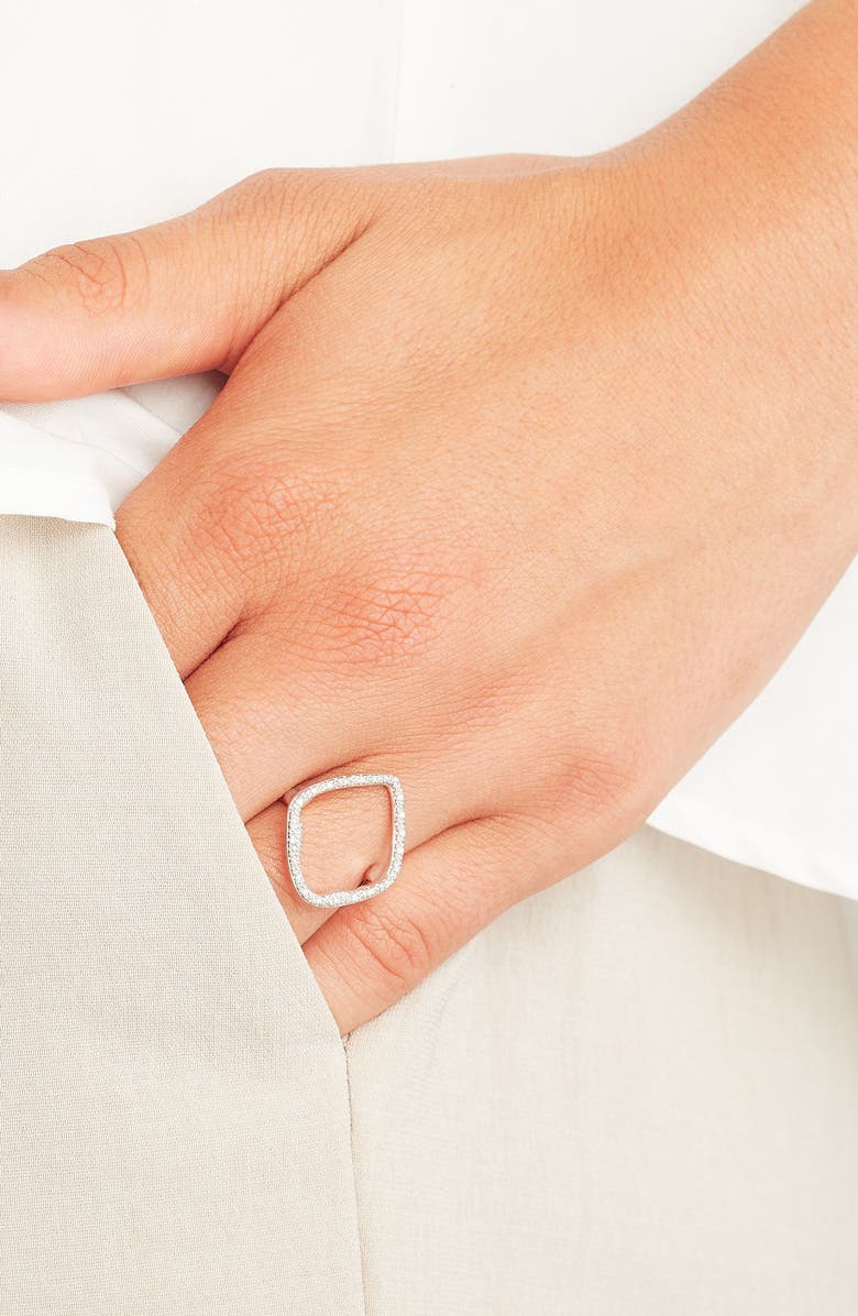 Monica Vinader Riva Hoop Diamond Ring, Alternate, color, Rose Gold/ Diamond