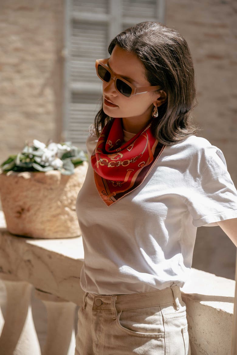 Camilla - Silk Bandana, Alternate, color, Red