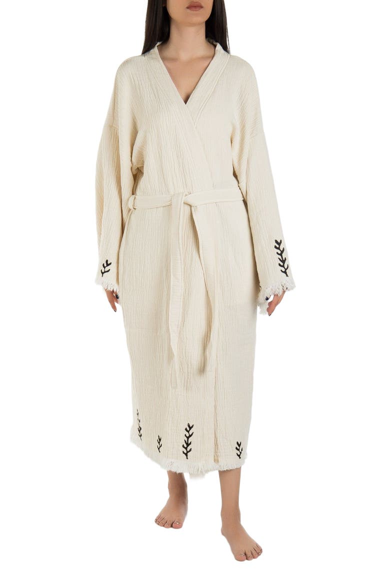 Sol - Sun Pattern Handmade Cotton Robe Cover-Up, Alternate, color, Off-White