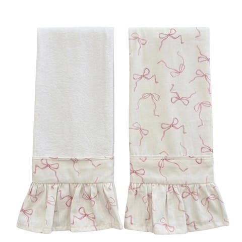 Bow Ruffled Kitchen Towels - Set of 2