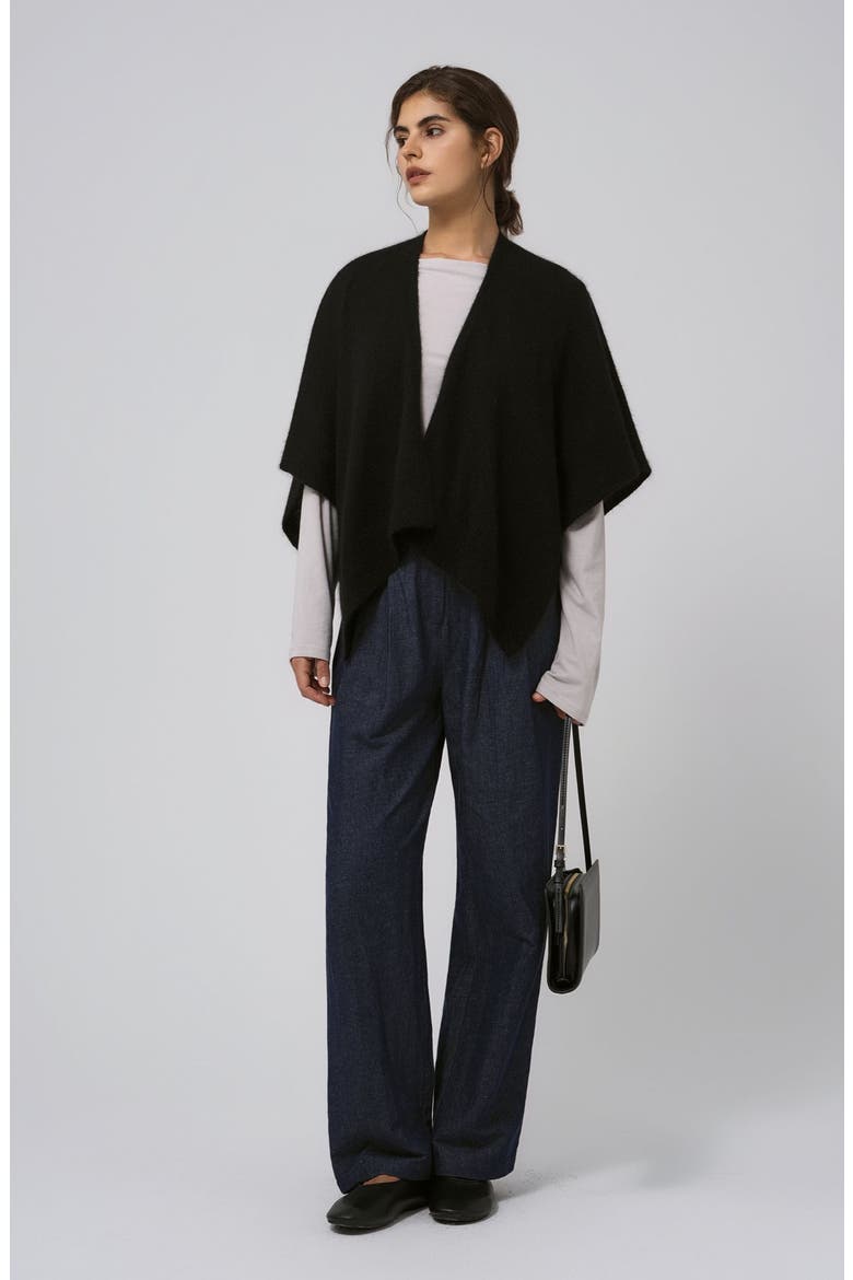 Cashmere Cape, Alternate, color, Black