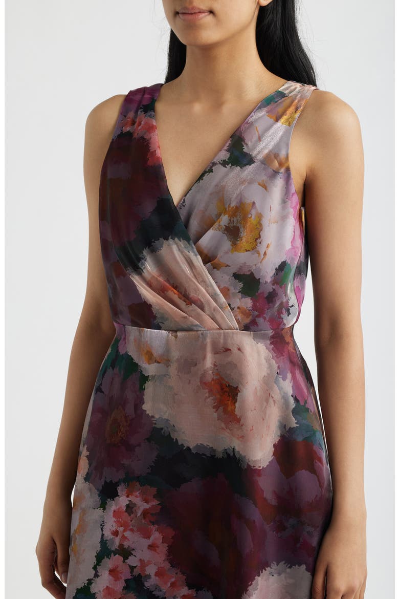 Floral Print Sleeveless Cocktail Dress, Alternate, color, PINK WINE MULTI
