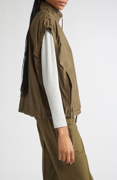 Lafayette 148 New York Ruched Pocket Zip Vest In Green