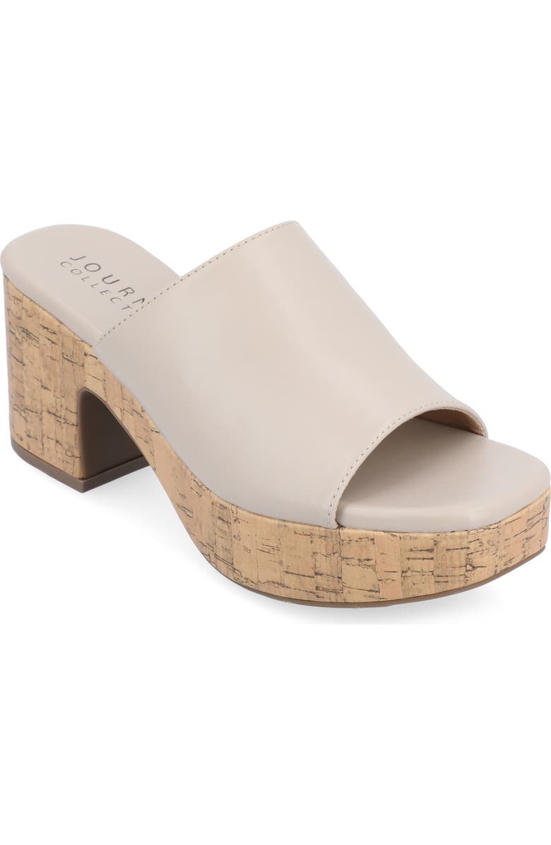 Journee Collection Astter Platform Sandal, Main, color, Grey