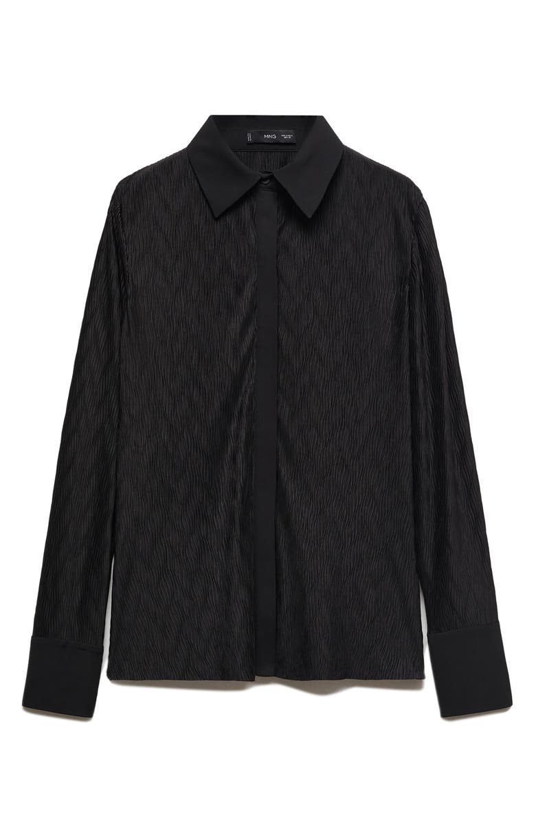 MANGO Textured Button-Up Shirt, Alternate, color,