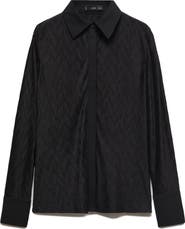 MANGO Textured Button-Up Shirt