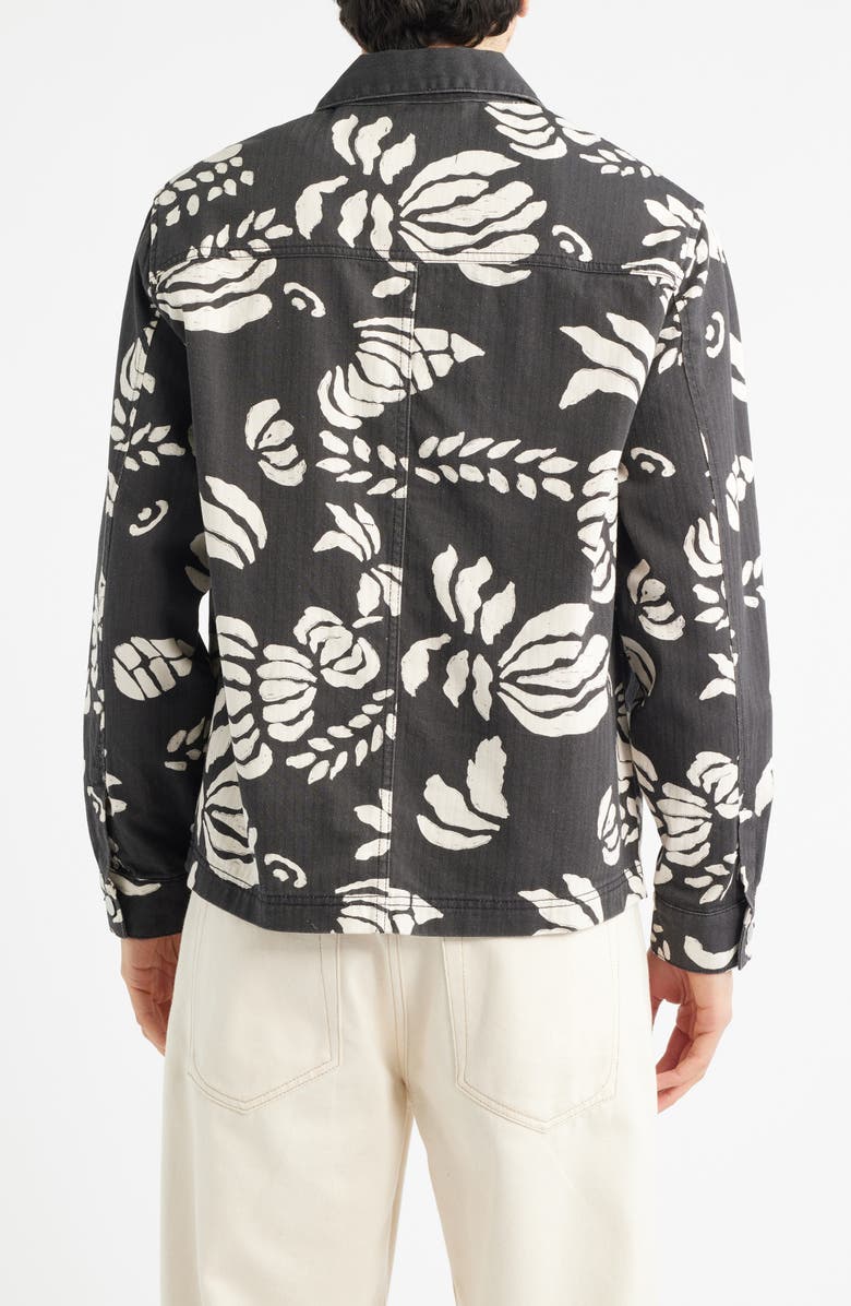 Wax London Jay Organic Cotton Chore Jacket, Alternate, color, Black / Ecru