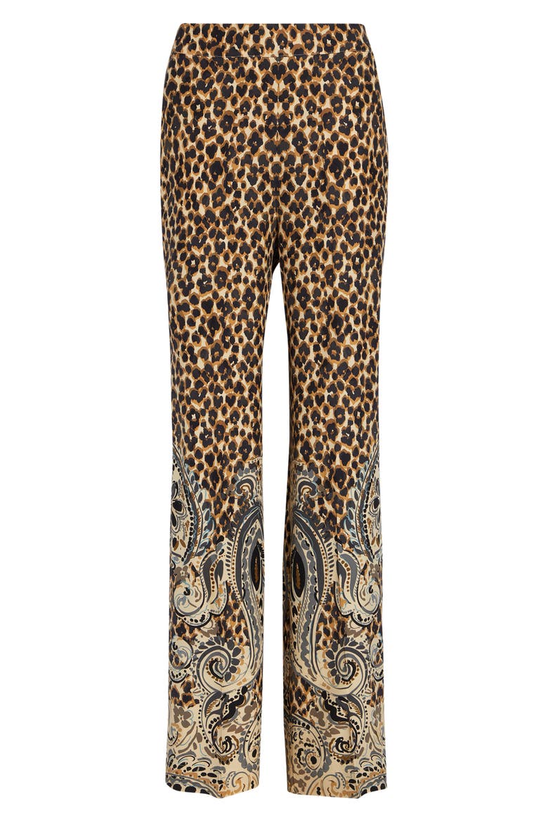Straight Leg Silk Pants, Alternate, color, BEIGE
