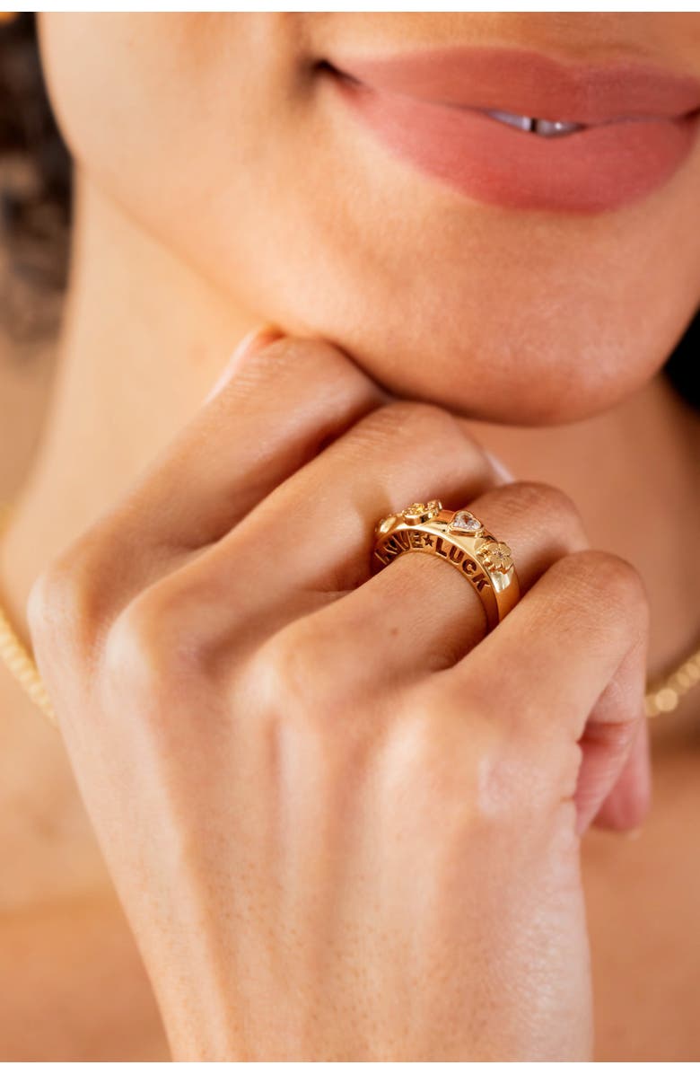 Alex and Ani Love Luck Ring, Alternate, color, Gold