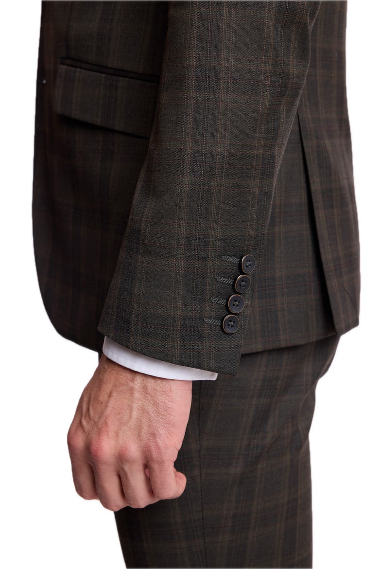 Dover Slim Fit Notch Lapel Suit Jacket, Alternate, color, DARK ARMY CHECK