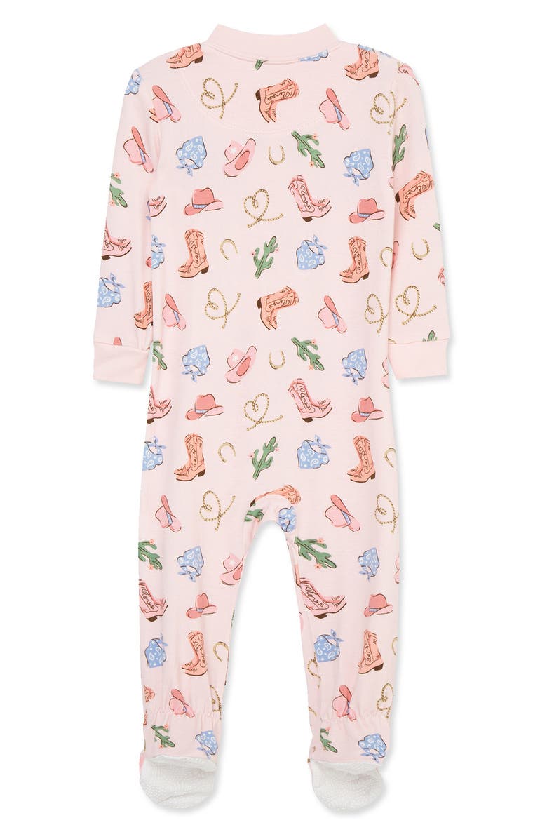 Little Me Cowgirl Stretch Viscose One-Piece Footed Pajamas, Alternate, color, 