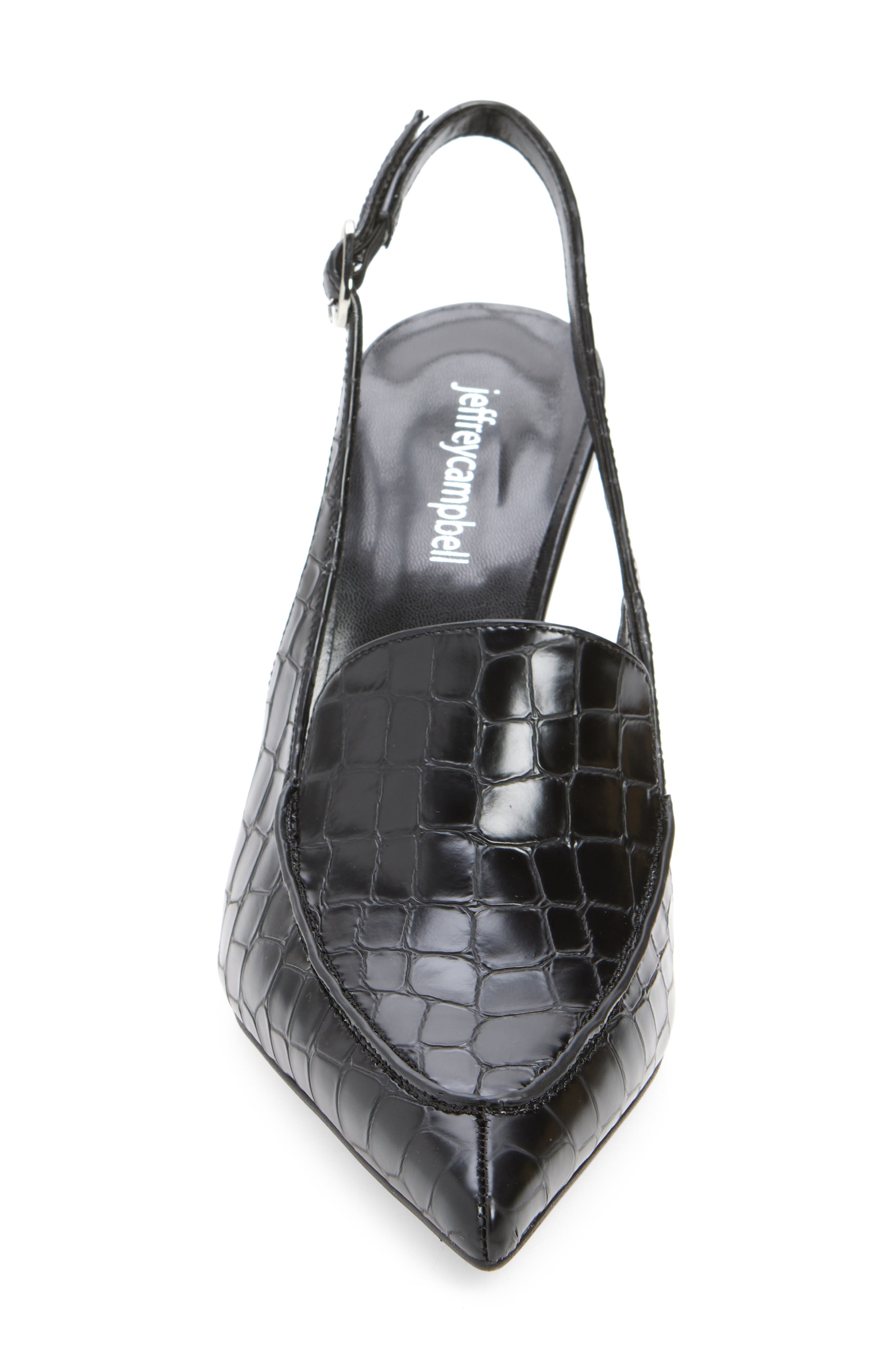 Jeffrey Campbell Acclaimed Pointed Toe Pump, Alternate, color, Black Croco