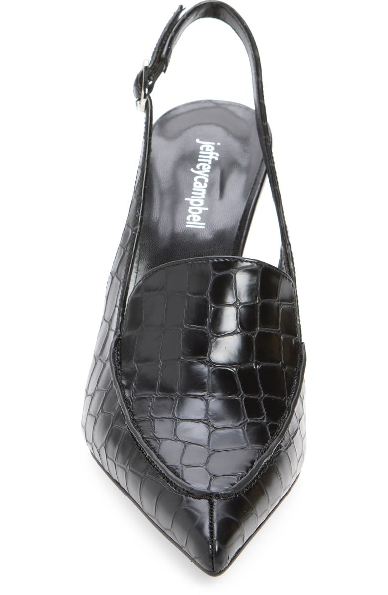 Jeffrey Campbell Acclaimed Pointed Toe Pump, Alternate, color, Black Croco