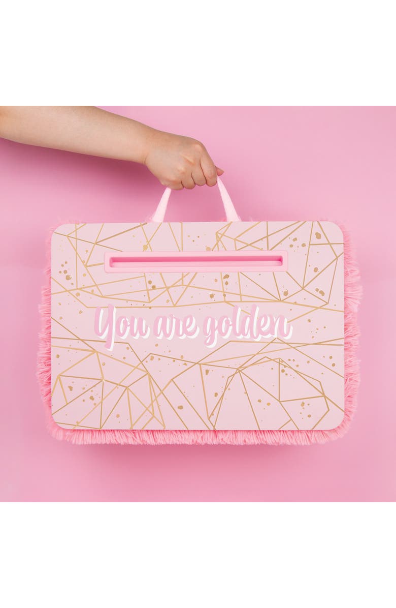 Three Cheers For Girls 3C4G Pink & Gold Deluxe Fur Lap Desk, 12 Inch x 17 Inch, Alternate, color, Pink