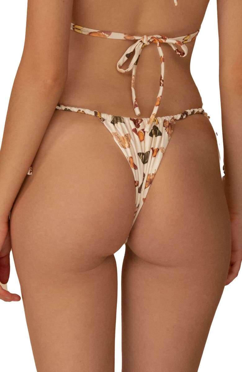 MONTCE Monarch Brasil Scrunch Bikini Bottoms, Alternate, color, Monarch