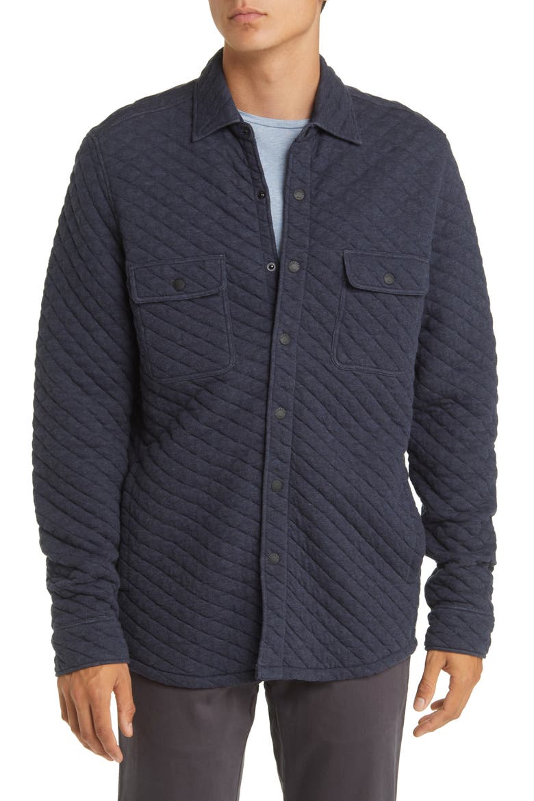 Epic Cotton Blend Quilted Shirt Jacket, Alternate, color, NAVY MELANGE