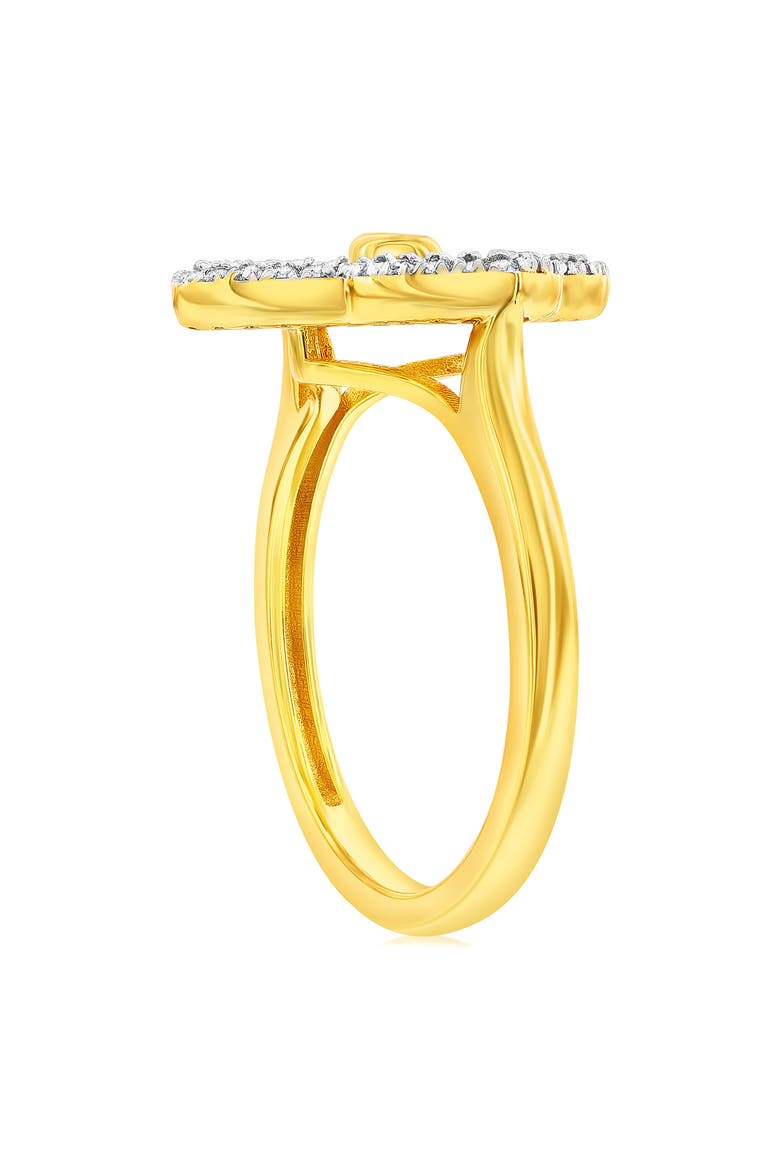 Cubic Zirconia Border Flower Ring, Alternate, color, TWO-TONE