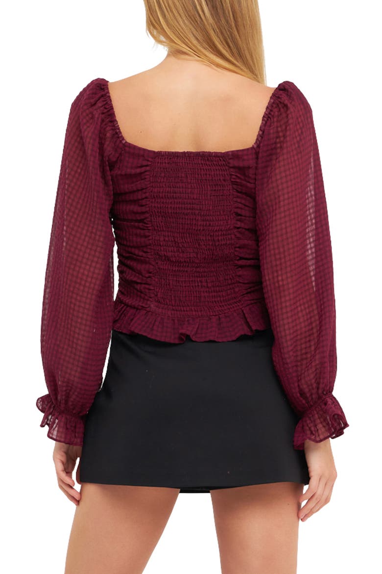 Ruched Chiffon Top, Alternate, color, VIOLET