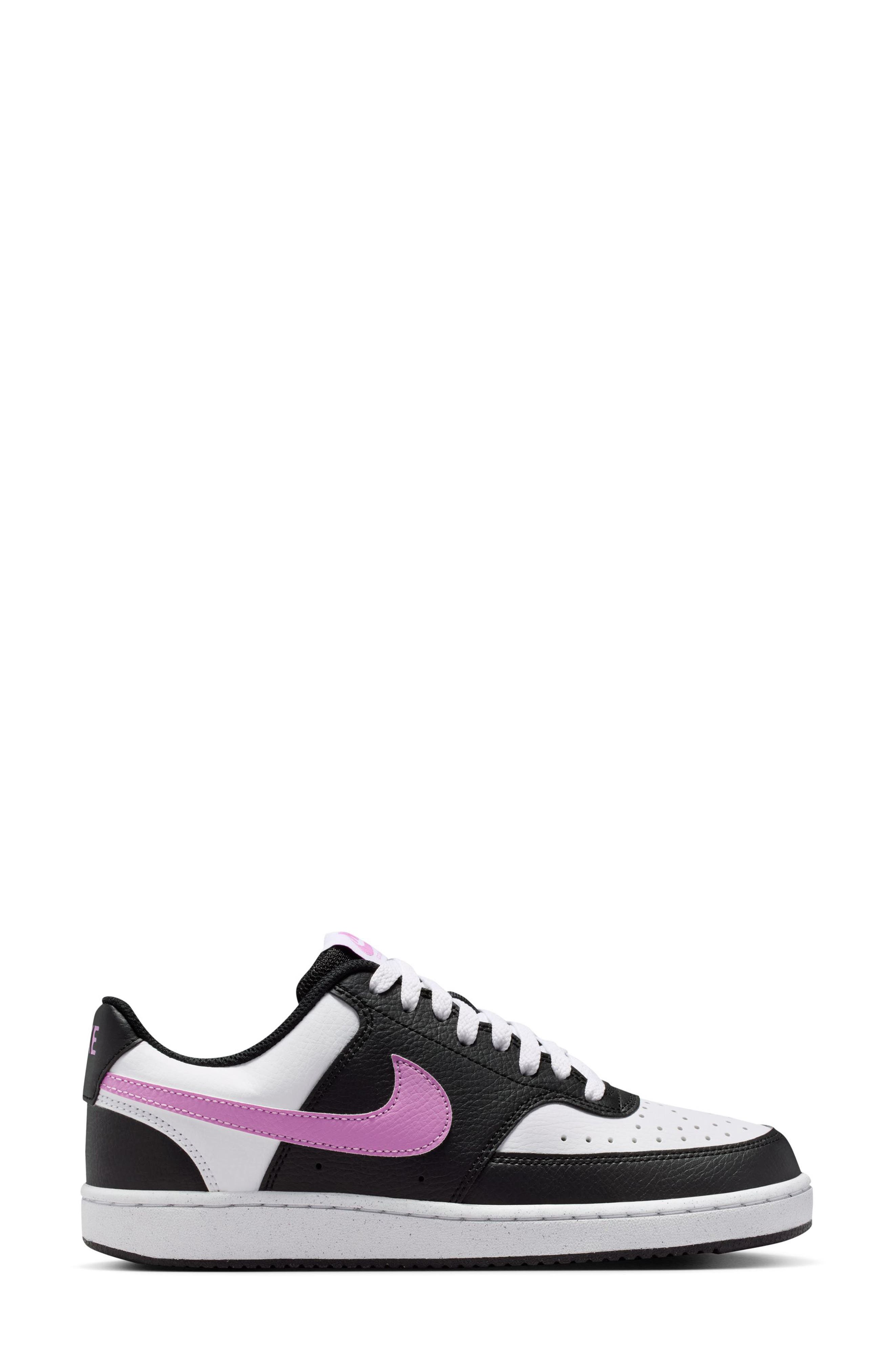Nike Court Vision Low Sneaker, Alternate, color, Black/ Magenta/ White