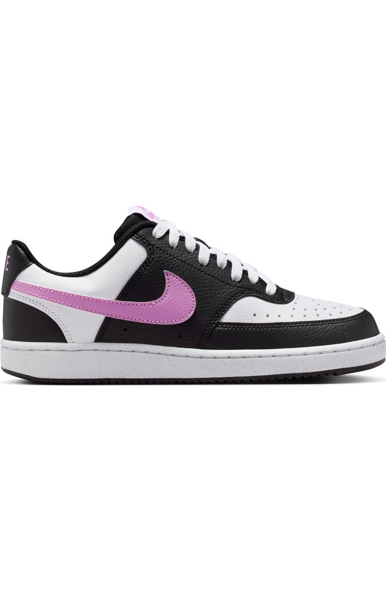 Nike Court Vision Low Sneaker, Alternate, color, Black/ Magenta/ White