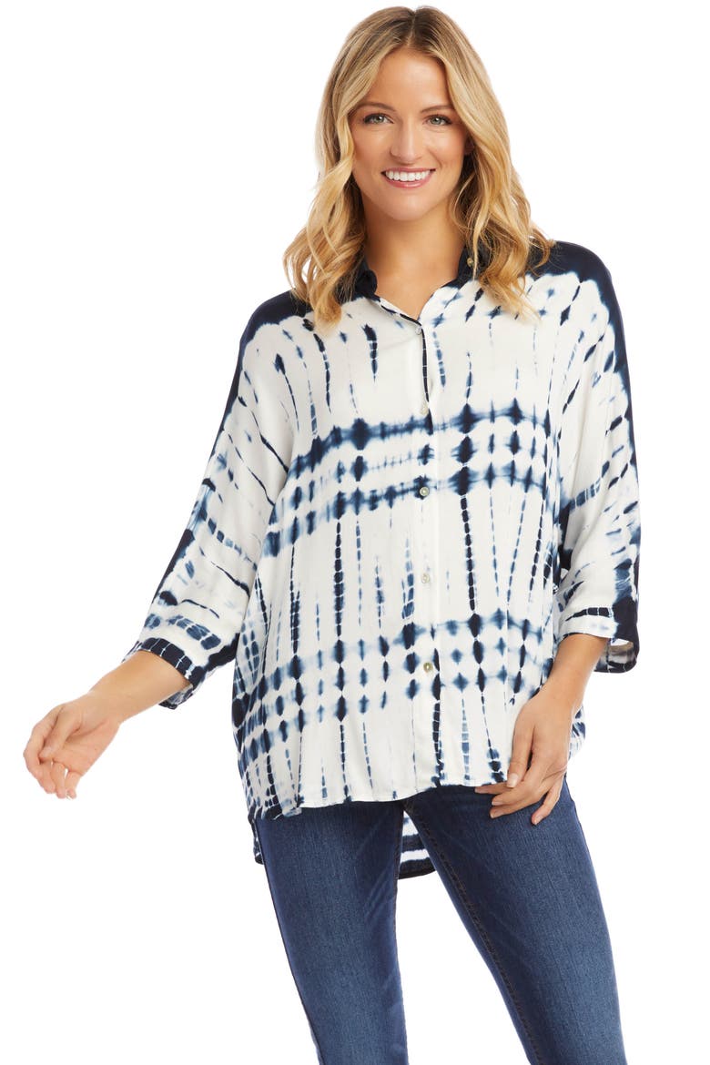 Tie Dye Button Front Shirt, Alternate, color, TIE DYE