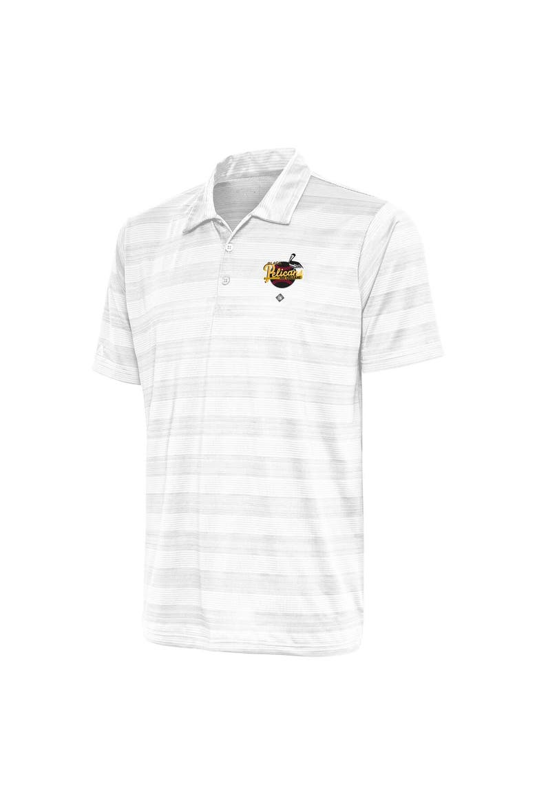 Men's Antigua White New Orleans Black Pelicans Compass Polo, Main, color, White