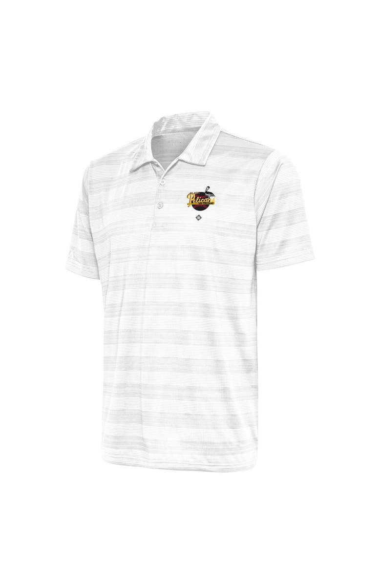 ANTIGUA Men's Antigua White New Orleans Black Pelicans Compass Polo, Main, color, 
