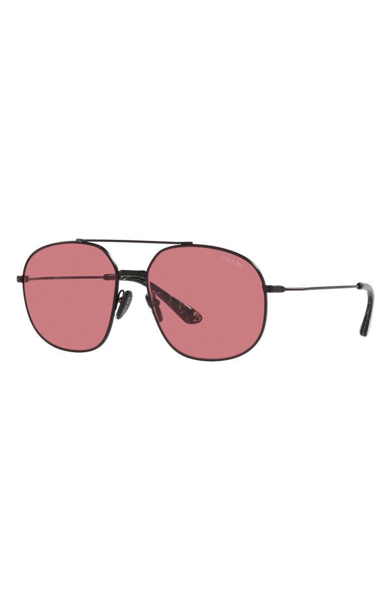 Prada 58mm Pilot Sunglasses, Alternate, color, 