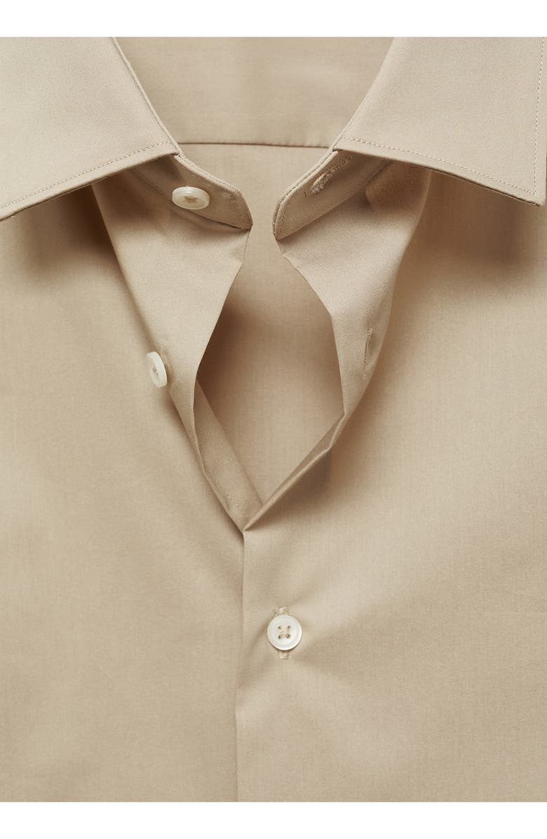 MANGO Stretch Button-Up Shirt, Alternate, color, Light/ Pastel Grey